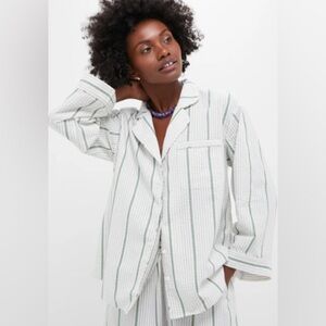 NWT Tuckernuck Mondego Stripe Seersucker Reya Top Size Large White Green